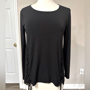 Chicos Black Long Sleeve Top